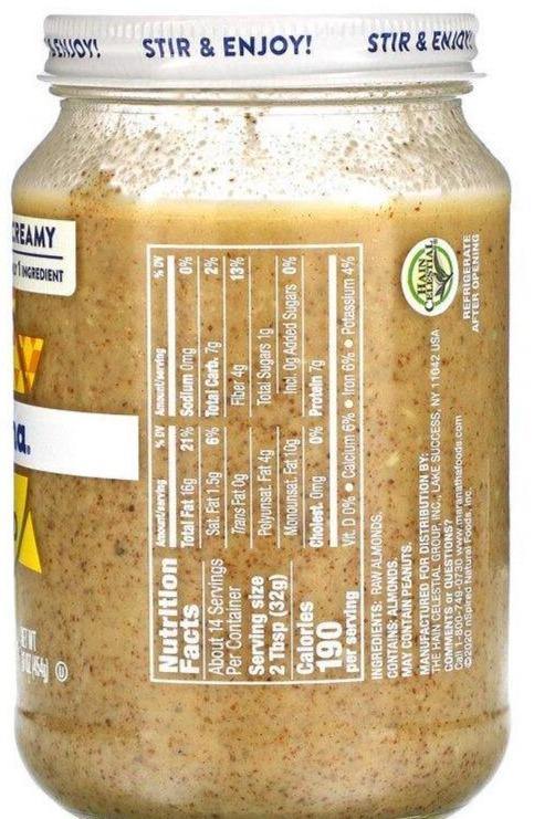 MaraNatha, Natural California Raw Almond Butter, Creamy, 16 oz (454 g) - Mom it KeTo Go