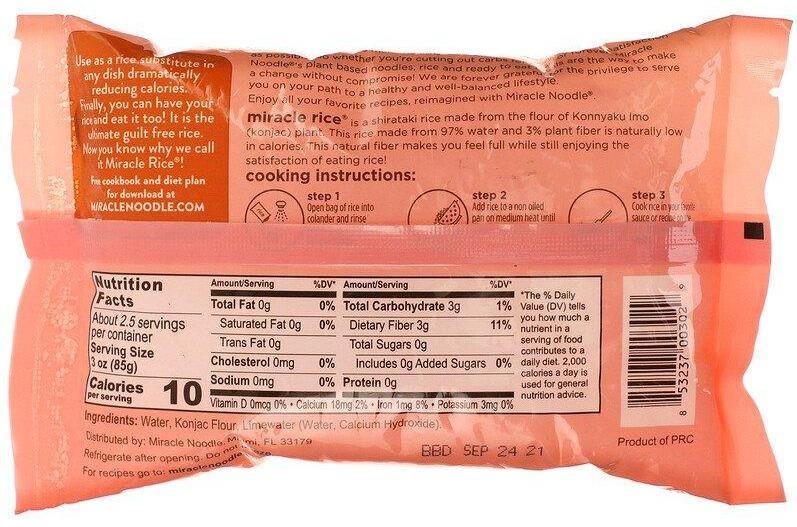Miracle Noodle, Miracle Rice, 227 g - Mom it KeTo Go