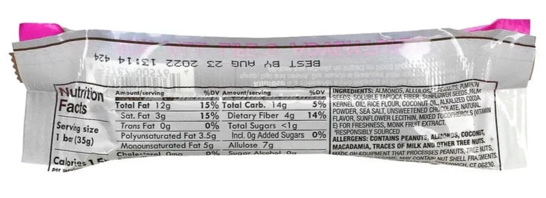 Munk Pack, Nut & Seed Gluten Free, Vegan, KETO Bar, Sea Salt Dark Chocolate, 35 g - Mom it KeTo Go