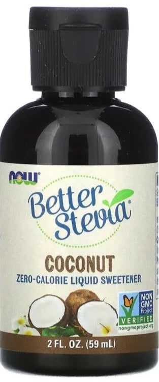 Now Foods, Better Stevia, Keto, Vegan, Zero-Calorie Liquid Sweetener, Coconut, 59 ml - Mom it KeTo Go