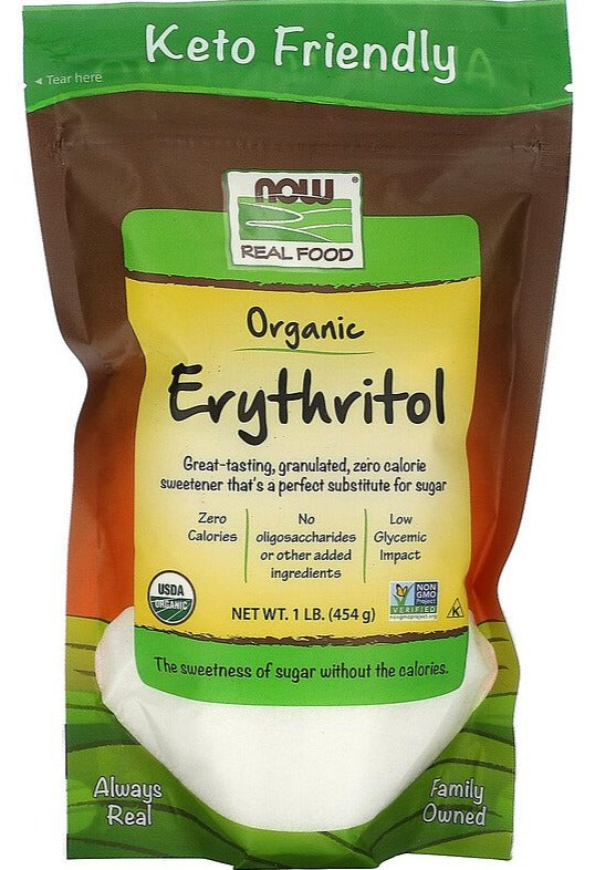 NOW Foods, Real Food, Organic Erythritol, 454 g - Mom it KeTo Go