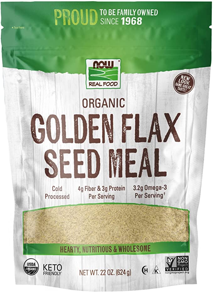 NOW Foods, Real Food, Organic Flax Seed Meal, 907 g - Mom it KeTo Go