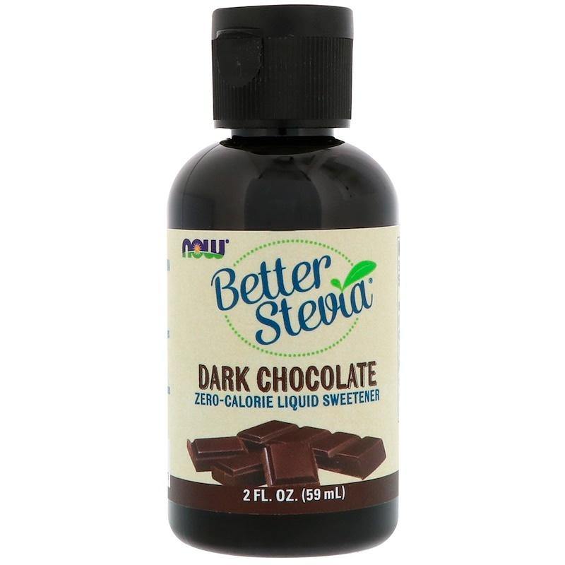 Now Foods, Better Stevia, Keto, Vegan, Zero-Calorie Liquid Sweetener, Dark Chocolate, 59 ml - Mom it KeTo Go