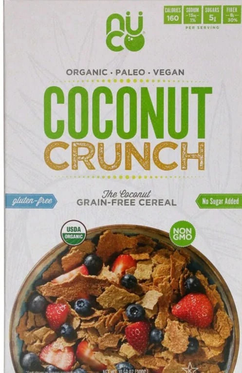 NUCO, Organic Coconut Crunch Grain-Free, KETO, Vegan Cereal, 300 g - Mom it KeTo Go