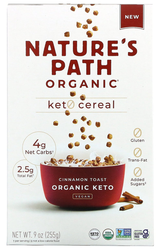 Nature's Path, Organic Keto Cereal, Cinnamon Toast, 255 g - Mom it KeTo Go