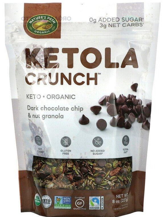 Nature's Path, Organic Ketola Crunch, Dark Chocolate Chip & Nut Granola, 227 g - Mom it KeTo Go