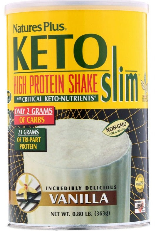Nature's Plus, Keto Slim, High Protein Shake, Vanilla, 363 g - Mom it KeTo Go
