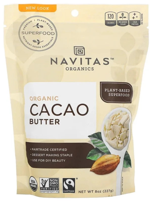 Navitas Organics, Organic Cacao Butter, 227 g - Mom it KeTo Go