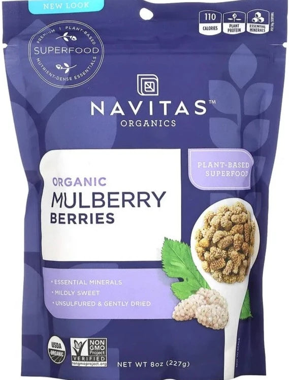 Navitas Organics, Organic Mulberry Berries, 227 g - Mom it KeTo Go