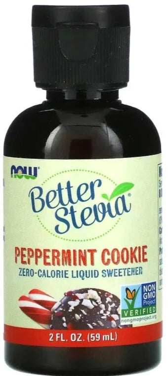 Now Foods, Better Stevia, Keto, Vegan, Zero-Calorie Liquid Sweetener, Peppermint Cookie, 59 ml - Mom it KeTo Go