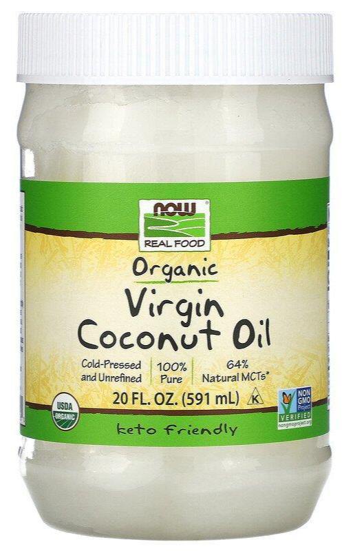 Now Foods, Real Food, Organic Virgin Coconut Oil, 591 ml - Mom it KeTo Go