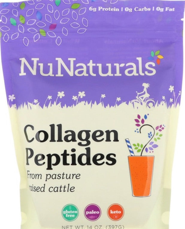 NuNaturals, KETO Collagen Peptides, Unflavored, 397 g - Mom it KeTo Go