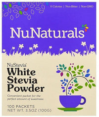 NuNaturals, NuStevia, White Stevia Powder, 100 Packets, 100g each - Mom it KeTo Go