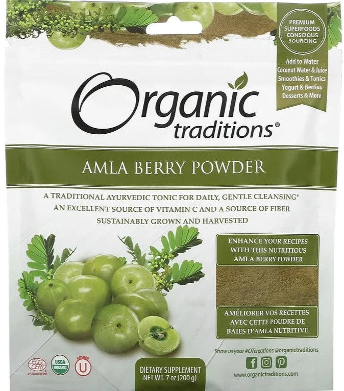 Organic Traditions, Amla Berry Powder, 200 g - Mom it KeTo Go