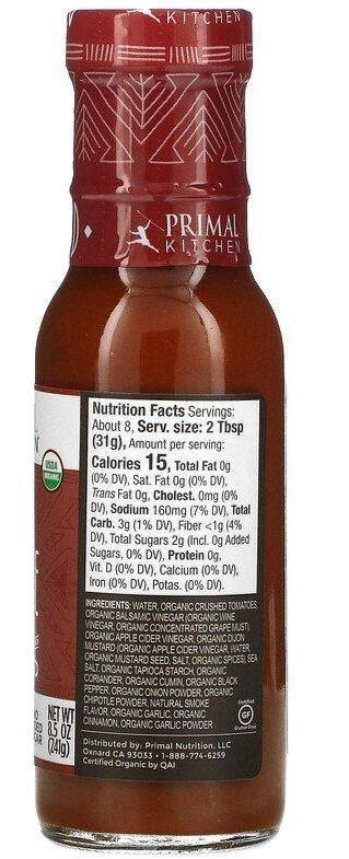 Primal Kitchen, Organic Classic BBQ Sauce, Unsweetened, 241 g - Mom it KeTo Go