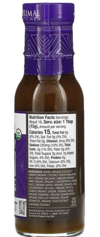 Primal Kitchen, Organic No Soy Teriyaki Sauce & Marinade, 241 g - Mom it KeTo Go