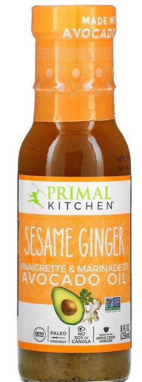 Primal Kitchen, Sesame Ginger Dressing & Marinade Made with Avocado Oil, 236 ml - Mom it KeTo Go