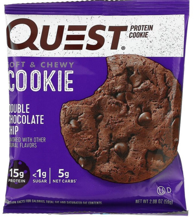 Quest Nutrition, Protein Cookie, Double Chocolate Chip, 59 g - Mom it KeTo Go