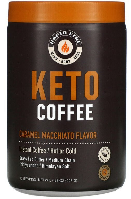 RAPIDFIRE, Keto Coffee, Caramel Macchiato, 225 - Mom it KeTo Go
