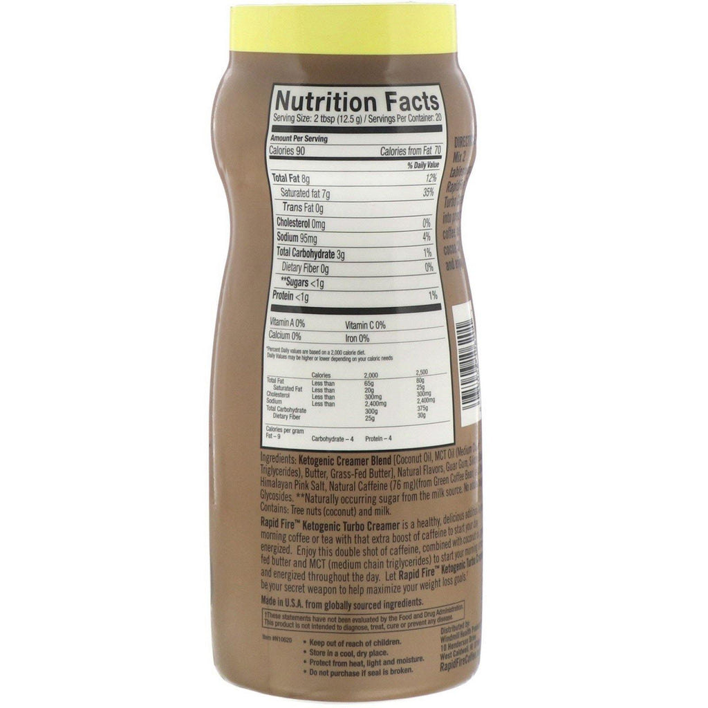 RAPIDFIRE, Turbo Creamer, French Vanilla Flavor, 250g - Mom it KeTo Go