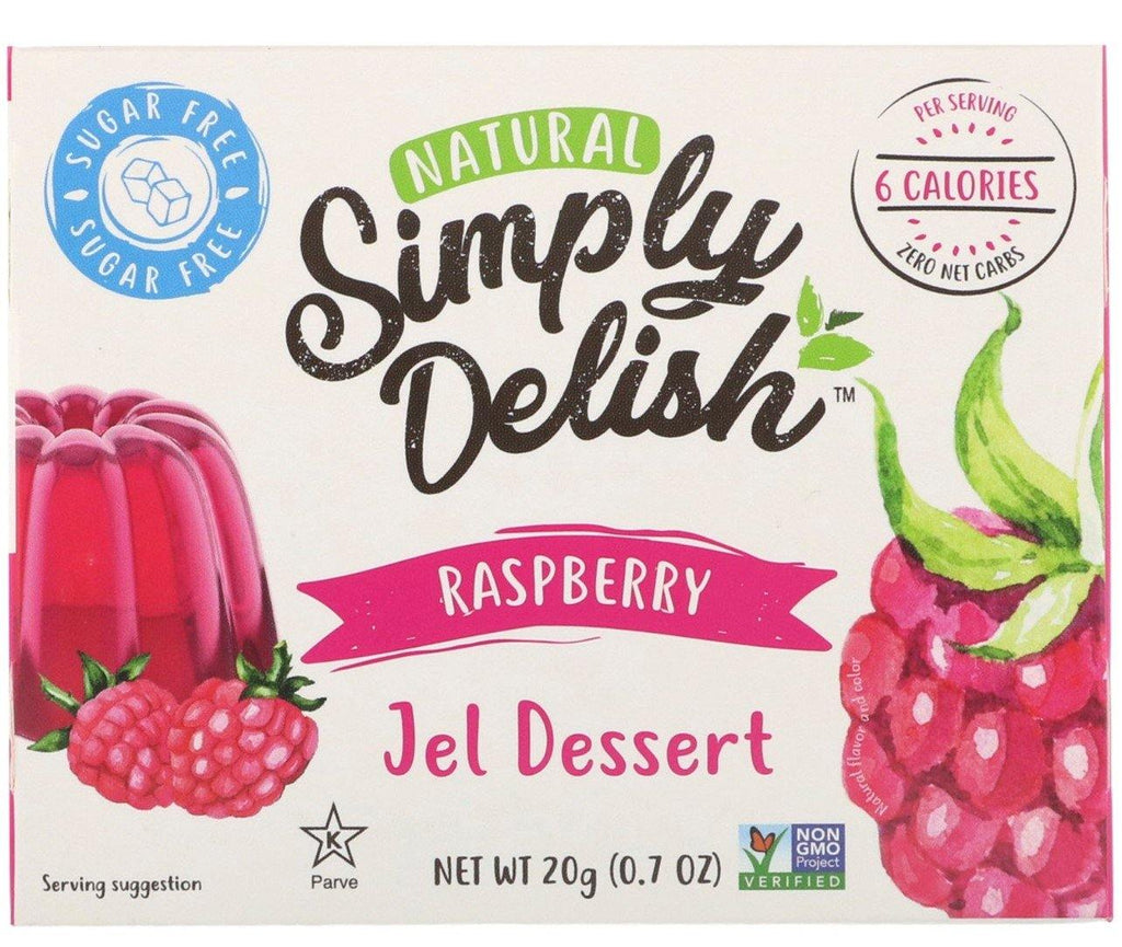 Natural Simply Delish, Natural Sugar Free Jel Dessert, Raspberry, 20 g - Mom it KeTo Go