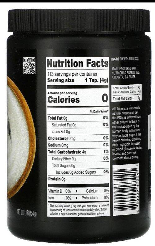 RxSugar, Allulose, Grain Free, Gluten Free, Keto Certified 454 g - Mom it KeTo Go