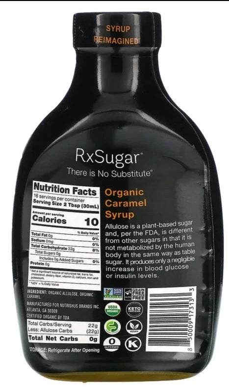 RxSugar, Organic Keto Certified Caramel Syrup, 473 ml - Mom it KeTo Go