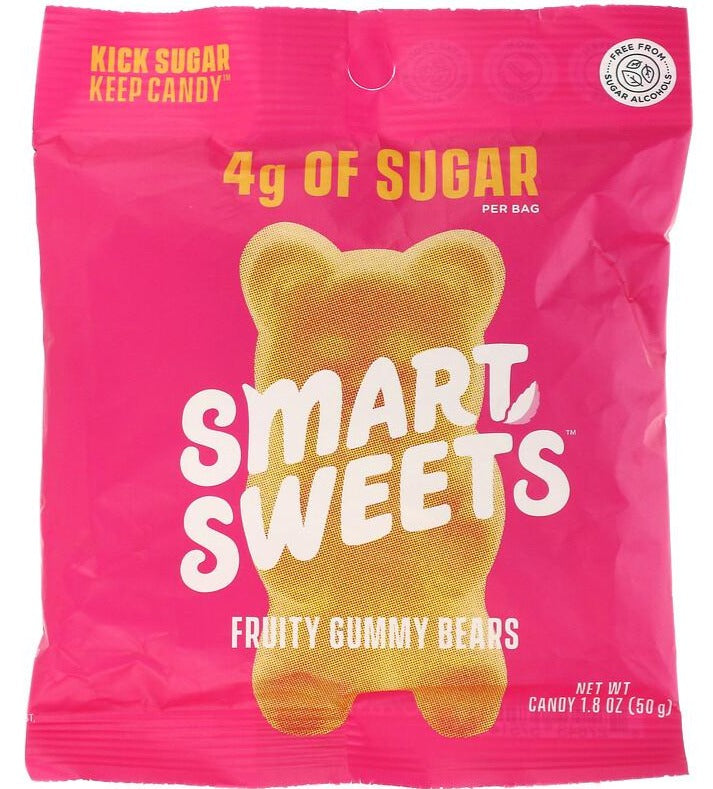 SmartSweets, Fruity Gummy Bears, Raspberry, Apple, Lemon, Peach, 50 g - Mom it KeTo Go
