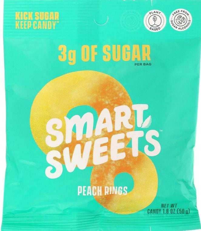 SmartSweets, Peach Rings, Peach, 50 g - Mom it KeTo Go