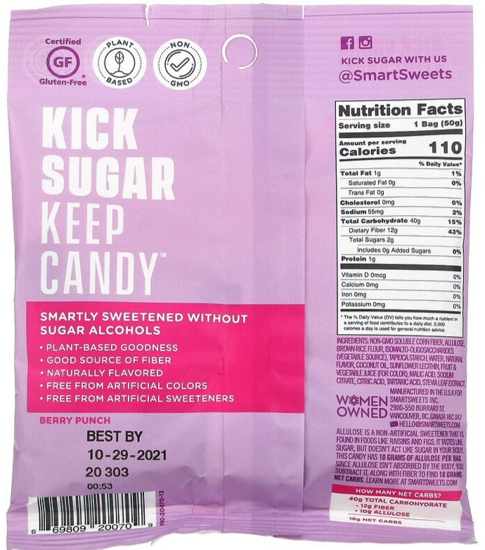 SmartSweets, Red Twists, Berry Punch, 50 g - Mom it KeTo Go