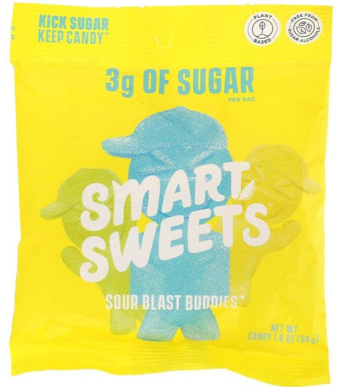 SmartSweets, Sour Blast Buddies, Berry, Blue Raspberry, Lime, Lemon, Orange, 50 g - Mom it KeTo Go