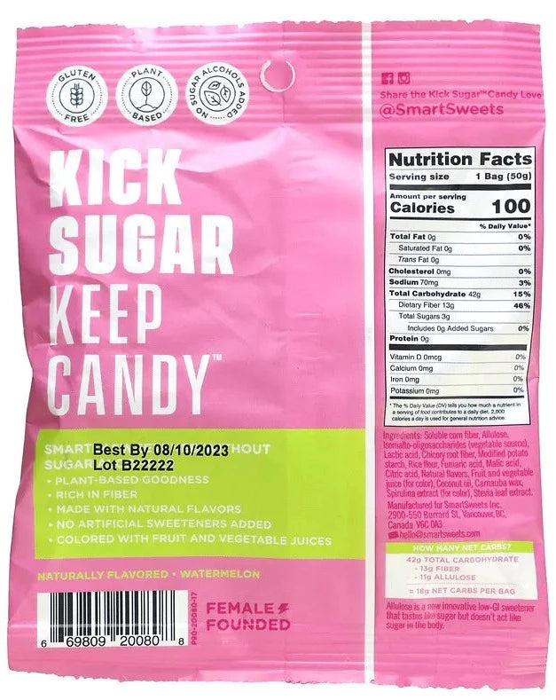 Smart Sweets, Sourmelon Bites, 50 g - Mom it KeTo Go