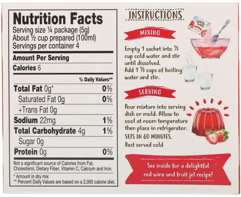 Natural Simply Delish, Sugar Free Strawberry Jel Dessert , 20 g - Mom it KeTo Go