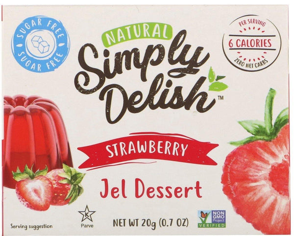 Natural Simply Delish, Sugar Free Strawberry Jel Dessert , 20 g - Mom it KeTo Go