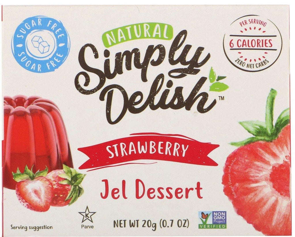 Natural Simply Delish, Sugar Free Strawberry Jel Dessert , 20 g - Mom it KeTo Go