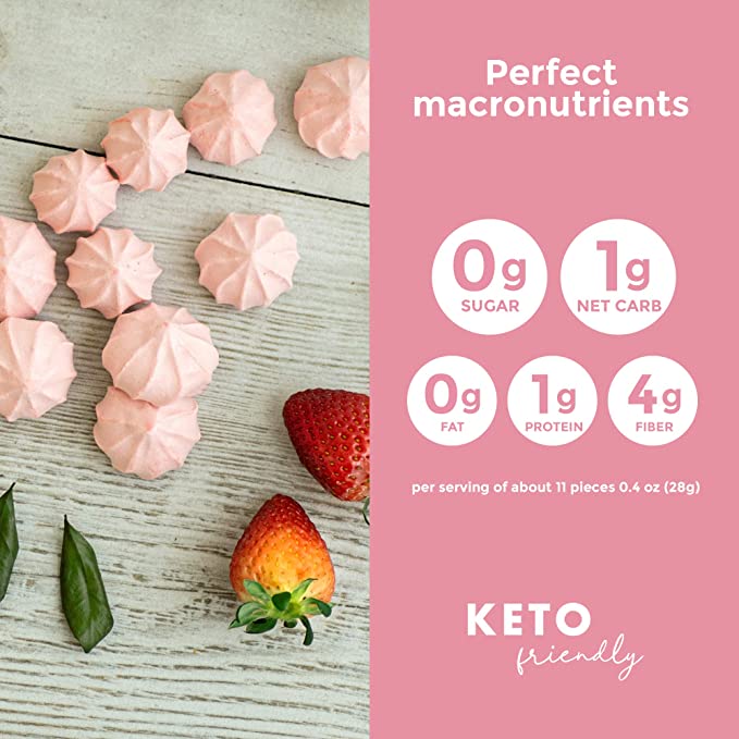 Sweetwell, Keto Bites, Sugar Free, Gluten Free, Strawberry Meringue, 40 g - Mom it KeTo Go