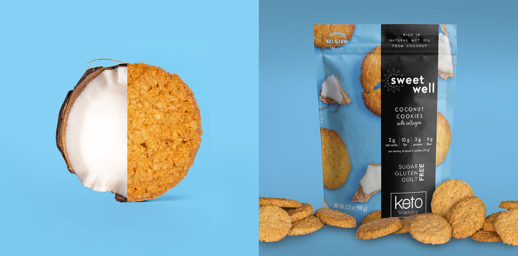 Sweetwell, Keto Cookies, with Collagen, Coconut, 90 g - Mom it KeTo Go