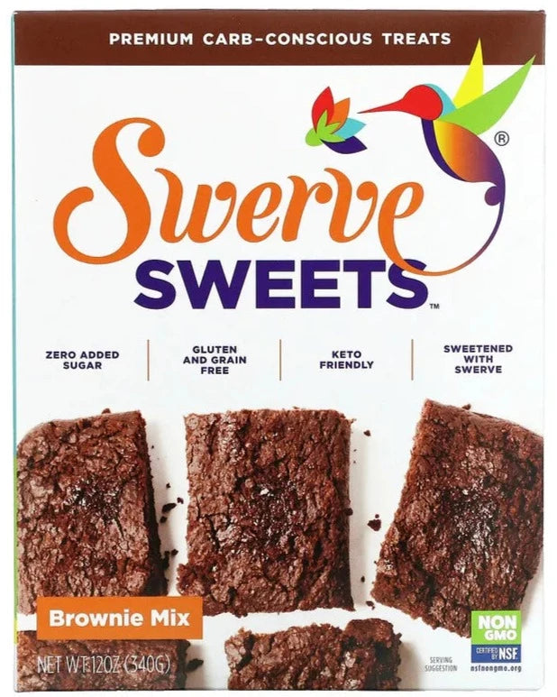 Swerve, Keto, Gluten and Grain Free, Sweets, Brownie Mix, 340 g - Mom it KeTo Go