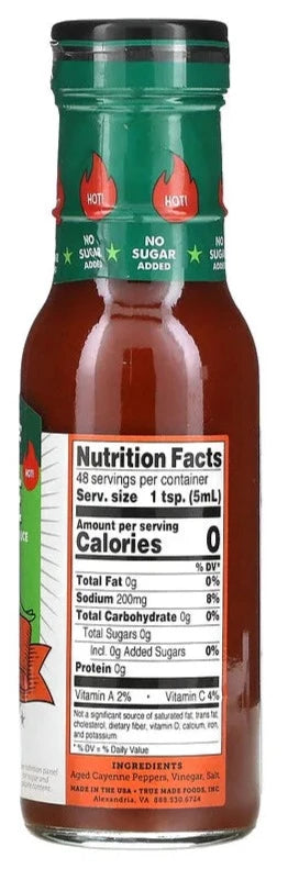 True Made Foods, Cayenne Hot Sauce, Serious Heat, 236 ml - Mom it KeTo Go