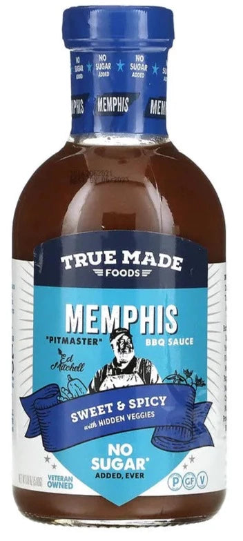 True Made Foods, Kansas City BBQ Sauce, Sugar Free, KETO, Sweet & Spicy with Hidden Veggies, 1510 g - Mom it KeTo Go