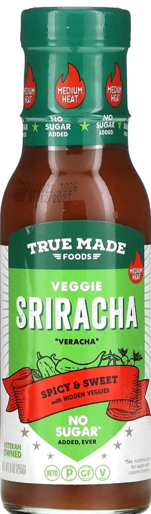 True Made Foods, Veggie Sriracha, Spicy & Sweet with Hidden Veggies, 255 g - Mom it KeTo Go