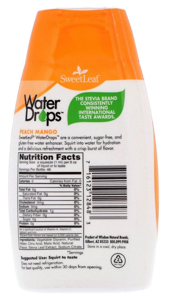 Wisdom Natural, SweetLeaf, Water Drops, Delicious Stevia Water Enhancer, Peach Mango, 48 ml - Mom it KeTo Go
