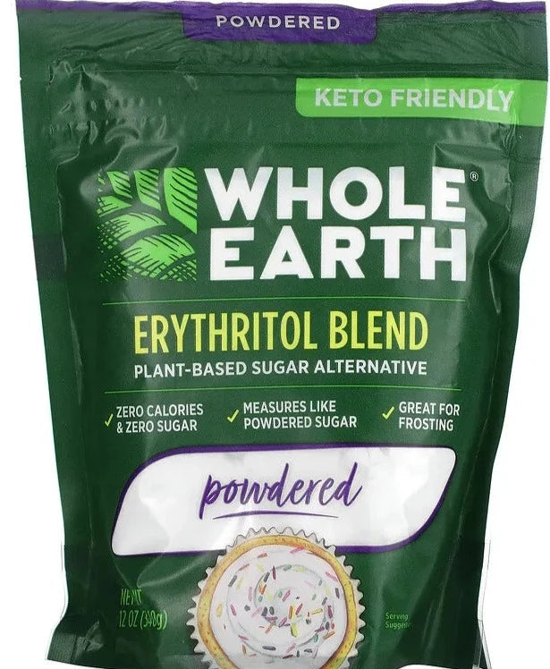 Whole Earth, Keto, Plant-Based Sugar Alternative, Erythritol Blend, Powdered, 340 g - Mom it KeTo Go