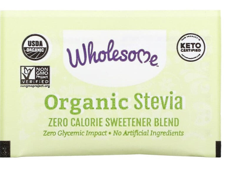 Wholesome Sweeteners, Organic Stevia, Keto Certified, Zero Calorie Sweetener Blend, 75 Individual Packets, (75 g) - Mom it KeTo Go