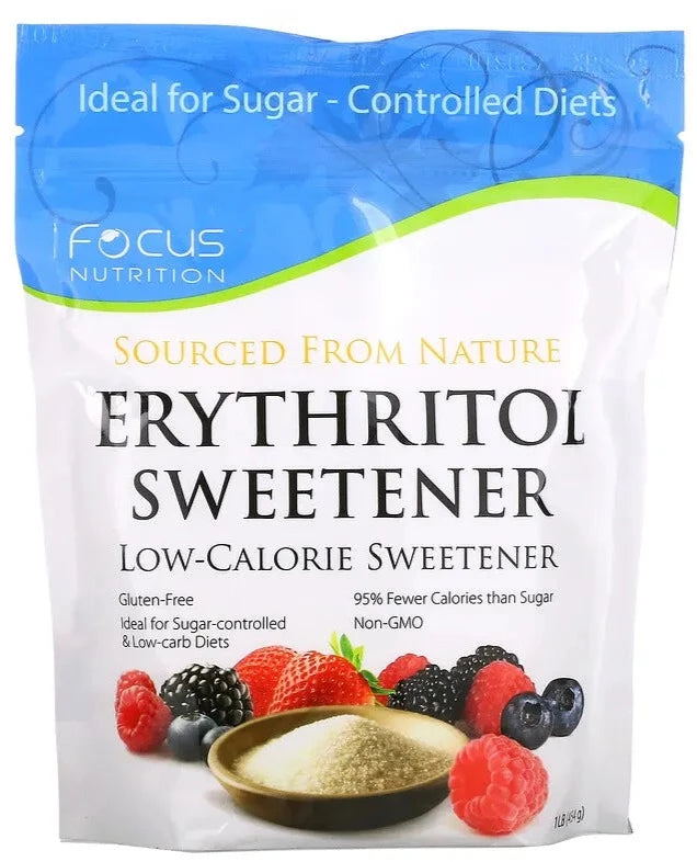 Xyloburst, Erythritol Sweetener, Non GMO, Low Carb, Gluten Free, Low-Calorie Sweetener, 454 g - Mom it KeTo Go
