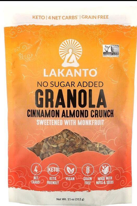 Lakanto, Granola, Cinnamon Almond Crunch, 312 g - Mom it KeTo Go