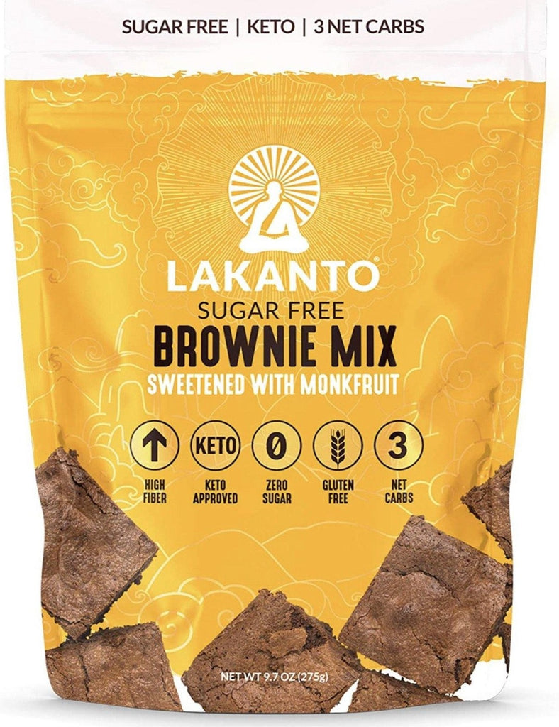 Lakanto, Monkfruit Sweetened Brownie Mix, Sugar Free, 275 g - Mom it KeTo Go