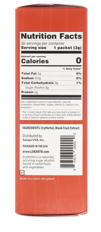 Lakanto, Monkfruit Sweetener, Classic, 40 Packets - Mom it KeTo Go