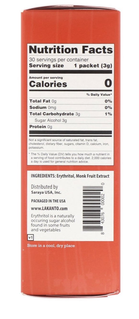Lakanto, Monkfruit Sweetener, Classic, 40 Packets - Mom it KeTo Go