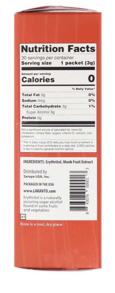 Lakanto, Monkfruit Sweetener, Golden, 30 Packets - Mom it KeTo Go